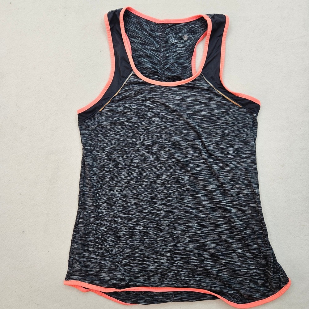 Tangerine Activewear Tank Top Women Medium Gray Coral  Racerback